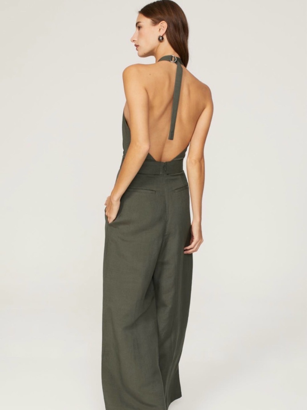 Adam Lippes sage Green halter jumpsuit size 0R